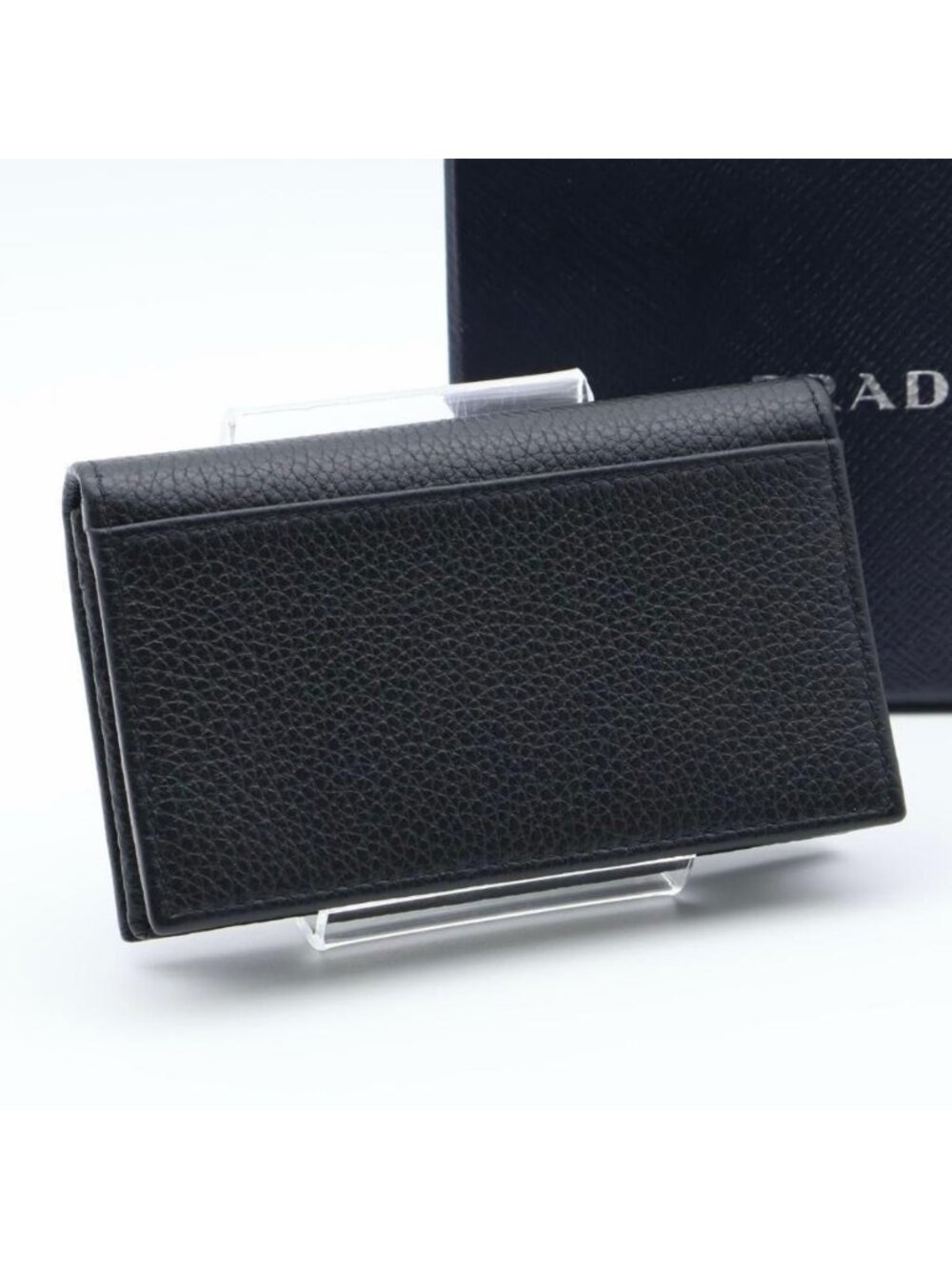 Prada Card Case Metal Logo Black Business Holder - Picture 10 of 10